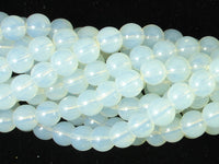 White Opalite Beads, 8mm, Round Beads-RainbowBeads