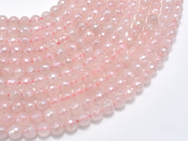 Mystic Coated Rose Quartz, 6mm Faceted Round-Rainbow Beads