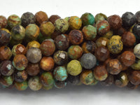 Natural Turquoise, 4mm Micro Faceted Round-RainbowBeads