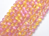 Selenite - Pink & Yellow, 8mm (8.5mm)-Rainbow Beads