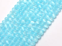 Selenite - Blue, 6mm (6.5mm) Round-RainbowBeads