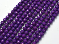 Purple Howlite, 6mm Round Beads-Rainbow Beads