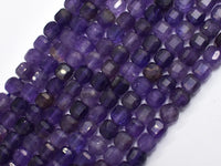 Amethyst, 5.5x5.5mm Faceted Cube Beads, 12.5 Inch