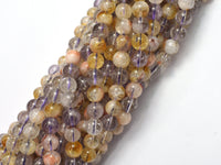 Amethyst, Citrine, 6mm Round-RainbowBeads