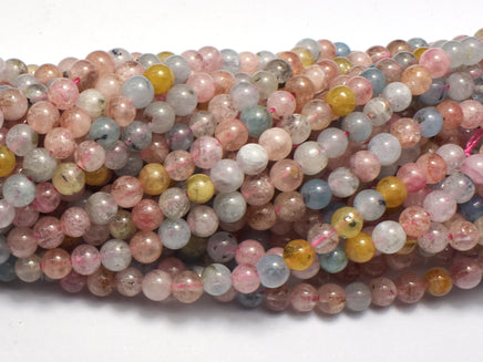 Beryl Beads, Aquamarine, Morganite, Heliodor, 4mm Round-RainbowBeads