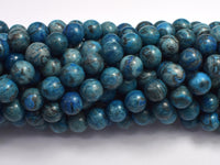 Gray Picture Jasper - Blue, 8mm (8.5mm)-Rainbow Beads