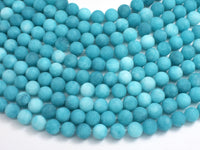Matte Jade - Teal, 8mm Round-Rainbow Beads