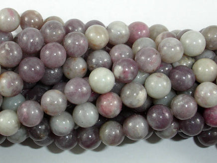 Lilac Jasper Beads, Pink Tourmaline Beads, 8mm Round Beads-RainbowBeads