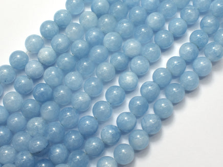 Jade - Aquamarine Light Blue 8mm Round-Rainbow Beads