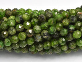 Diopside Beads, 3.5mm Micro Faceted Round-RainbowBeads