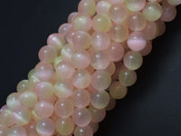 Selenite - Peach & Yellow, 8mm (8.5mm)-Rainbow Beads