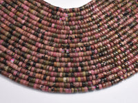 Rhodonite, Approx. 2x4mm, Heishi Disc-Rainbow Beads