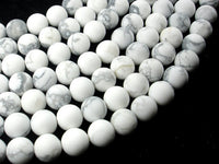 Matte White Howlite, 10mm Round Beads