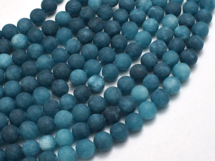 Matte Jade - Blue, 6mm Round-Rainbow Beads