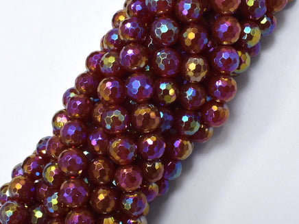 Mystic Coated Carnelian, 8mm Faceted Round-Rainbow Beads