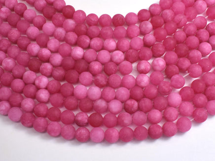 Matte Jade - Pink, 8mm Round-Rainbow Beads
