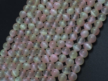 Selenite - Peach & Yellow, 6mm (6.5mm)-Rainbow Beads