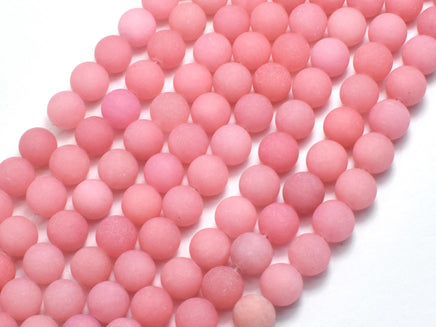 Matte Jade - Rose Pink, 8mm Round-Rainbow Beads