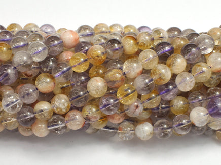 Amethyst, Citrine, 6mm Round-RainbowBeads