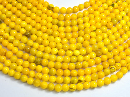 Jade - Yellow, 6mm Round-Rainbow Beads