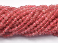 Jade - Strawberry Quartz Color, 4mm (4.5mm)-Rainbow Beads