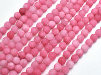 Matte Jade - Pink, 6mm Round-Rainbow Beads