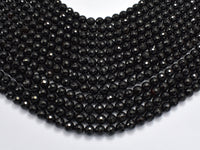 Black Onyx Beads, Faceted Round, 6mm-RainbowBeads