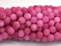 Matte Jade - Pink, 8mm Round-Rainbow Beads