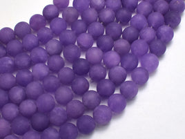 Matte Jade - Purple, 8mm Round-Rainbow Beads