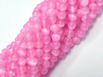 Selenite - Pink, 6mm (6.5mm) Round-RainbowBeads