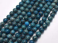 Gray Picture Jasper - Blue, 8mm (8.5mm)-Rainbow Beads