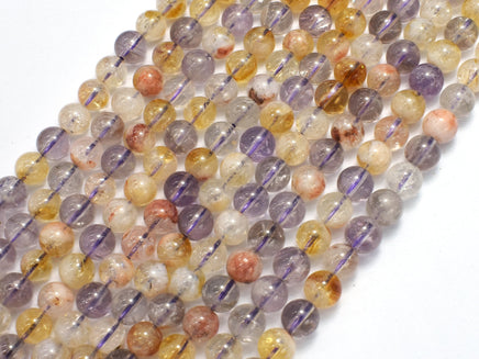 Amethyst, Citrine, 6mm Round-RainbowBeads