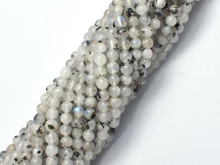 White Moonstone Beads, 4mm (4.5mm) Round-RainbowBeads