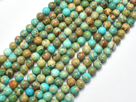 Impression Jasper, 6mm, Round-RainbowBeads