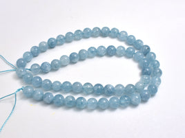 Sponge Quartz Beads-Aqua, 6mm Round Beads