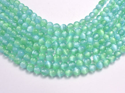 Selenite - Green & Blue, 6mm (6.5mm) Round-RainbowBeads