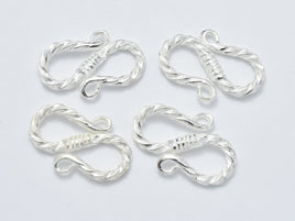 2pcs 925 Sterling Silver S Hook Clasps, S Hook Clasps Connector, 16.5x11mm