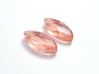 Crystal Glass 12x25mm Faceted Marquise Beads, Peach, 1piece