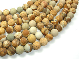 Matte Picture Jasper, 10mm Round-Rainbow Beads