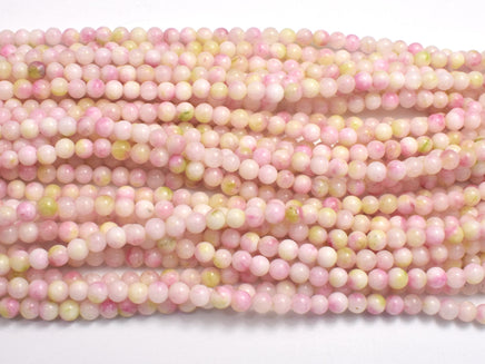 Jade - Pink & White, 4mm (4.5mm)-Rainbow Beads