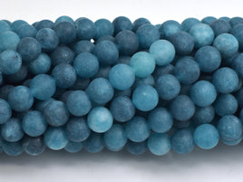 Matte Jade - Blue, 6mm Round-Rainbow Beads