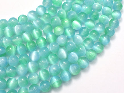 Selenite - Green & Blue, 8mm (8.5mm) Round-RainbowBeads