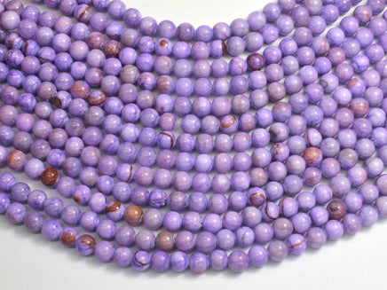Jade - Purple, 6mm Round-Rainbow Beads