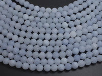 Matte Jade - Light Blue, 8mm Round-Rainbow Beads