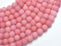 Matte Jade - Rose Pink, 8mm Round-Rainbow Beads