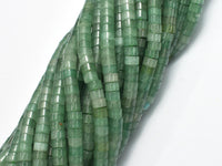 Green Aventurine, 2x4mm, Heishi Disc-Rainbow Beads