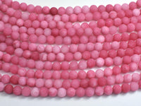 Matte Jade - Pink, 6mm Round-Rainbow Beads