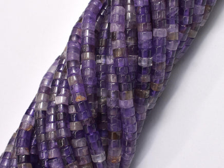 Amethyst, Approx. 2x4mm, Heishi Disc-Rainbow Beads