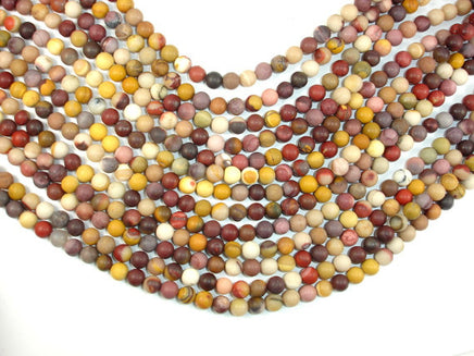 Matte Mookaite Beads, 6mm (6.8mm) Round Beads-RainbowBeads