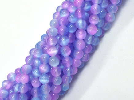 Selenite - Purple & Blue, 6mm (6.5mm) Round-RainbowBeads